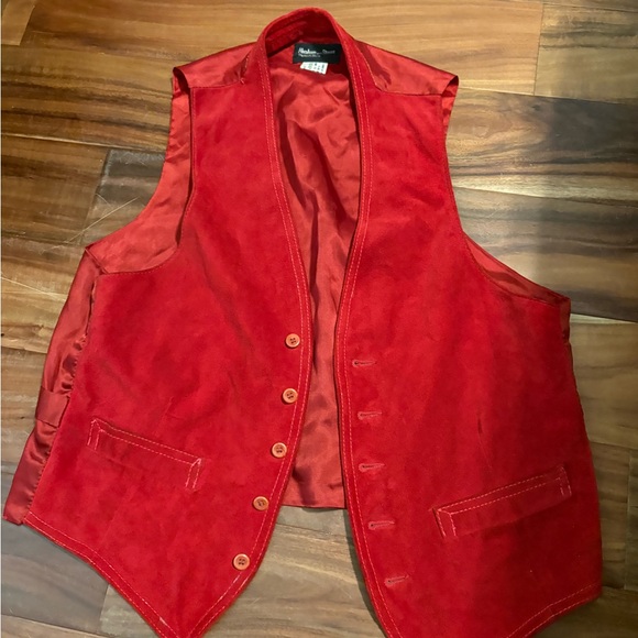 Vintage Abraham and Straus the men’s store Red Suede Vest Button Closure‎ (29) - Picture 1 of 13